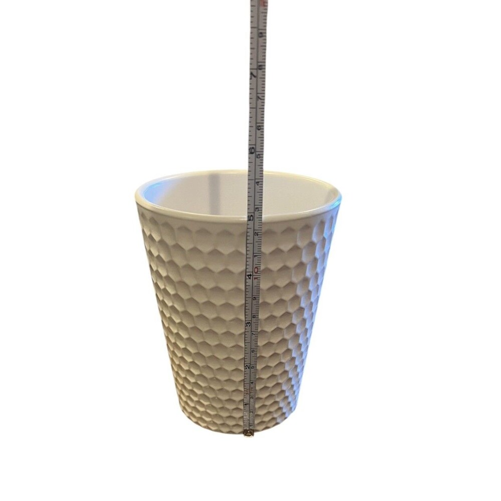 Honeycomb Ivory Planter Vase - Picture 6 of 10